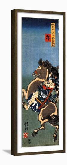 Horse Soga Goro on a Rearing Horse-Kuniyoshi Utagawa-Framed Premium Giclee Print