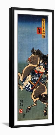 Horse Soga Goro on a Rearing Horse-Kuniyoshi Utagawa-Framed Premium Giclee Print