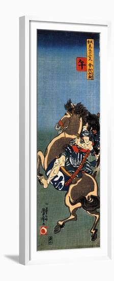 Horse Soga Goro on a Rearing Horse-Kuniyoshi Utagawa-Framed Premium Giclee Print