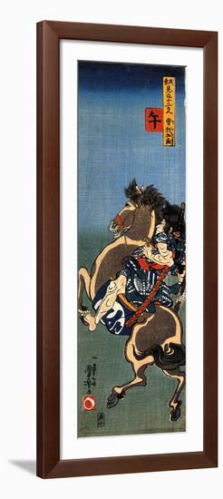 Horse Soga Goro on a Rearing Horse-Kuniyoshi Utagawa-Framed Premium Giclee Print