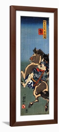 Horse Soga Goro on a Rearing Horse-Kuniyoshi Utagawa-Framed Giclee Print