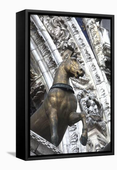 Horse Statue on San Marco, Venice, Italy-Terry Eggers-Framed Stretched Canvas