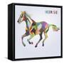 Horse Symbol of New Year 2014 Trendy Hipster Style Vector-EverstRuslan-Framed Stretched Canvas