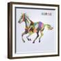 Horse Symbol of New Year 2014 Trendy Hipster Style Vector-EverstRuslan-Framed Art Print
