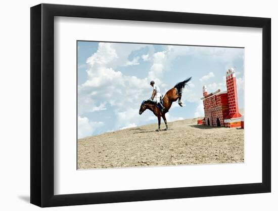 Horse Theme: Jockeys, Horse Races, Speed.-prometeus-Framed Photographic Print