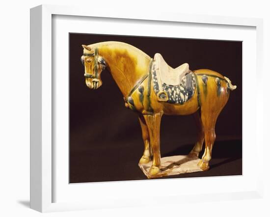 Horse, Three-Colour Ceramic Statue, China, Tang Dynasty, 7th Century-null-Framed Giclee Print