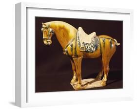 Horse, Three-Colour Ceramic Statue, China, Tang Dynasty, 7th Century-null-Framed Giclee Print