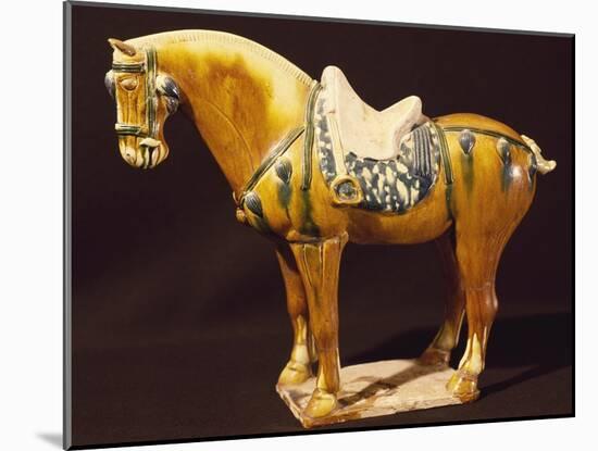 Horse, Three-Colour Ceramic Statue, China, Tang Dynasty, 7th Century-null-Mounted Giclee Print