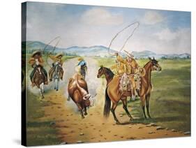 Horse Throwing-Ernesto Icaza-Stretched Canvas