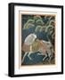 Horse Tied to a Tree, an Embroidered "Fukusa" a Kind of Mixed Media Production-null-Framed Art Print