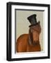 Horse Top Hat and Monocle-Fab Funky-Framed Art Print