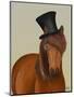Horse Top Hat and Monocle-Fab Funky-Mounted Art Print