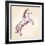 Horse Vector Llustration-VladisChern-Framed Art Print