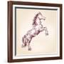 Horse Vector Llustration-VladisChern-Framed Art Print