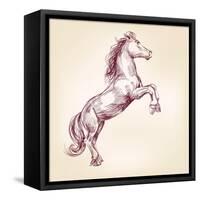 Horse Vector Llustration-VladisChern-Framed Stretched Canvas