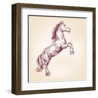 Horse Vector Llustration-VladisChern-Framed Art Print