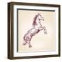 Horse Vector Llustration-VladisChern-Framed Art Print