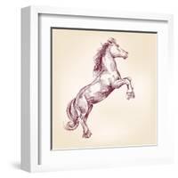 Horse Vector Llustration-VladisChern-Framed Art Print