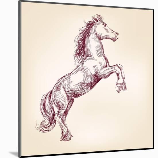 Horse Vector Llustration-VladisChern-Mounted Art Print