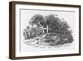 Horse Waiting to Die-Thomas Bewick-Framed Art Print