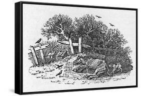 Horse Waiting to Die-Thomas Bewick-Framed Stretched Canvas