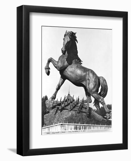 Horse with a Harrow, the First Palace of Trocadero Constructed for the Universal Exhibition in 1878-Pierre Louis Rouillard-Framed Giclee Print