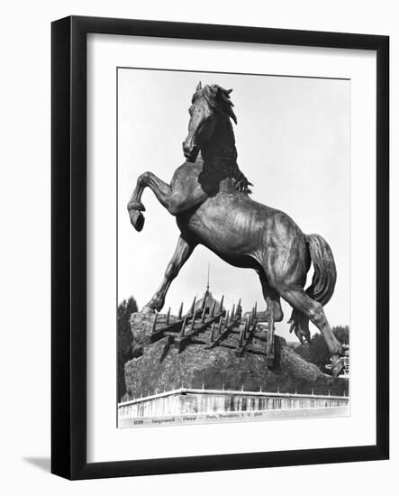 Horse with a Harrow, the First Palace of Trocadero Constructed for the Universal Exhibition in 1878-Pierre Louis Rouillard-Framed Giclee Print