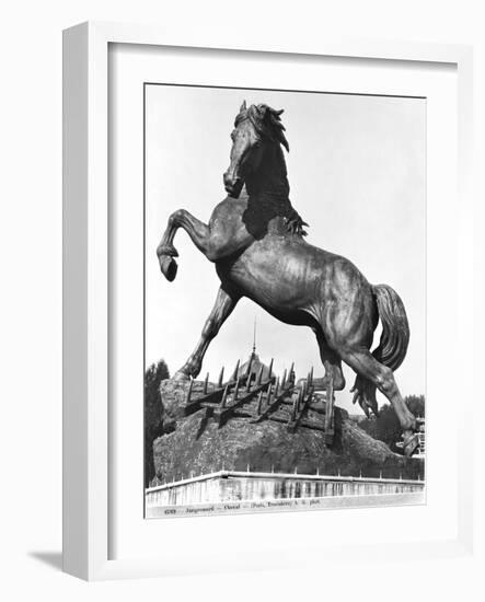 Horse with a Harrow, the First Palace of Trocadero Constructed for the Universal Exhibition in 1878-Pierre Louis Rouillard-Framed Giclee Print