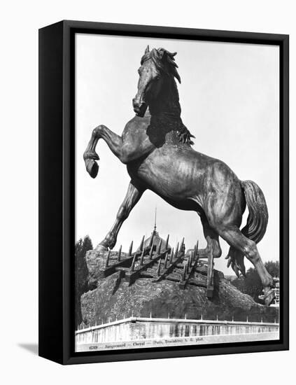 Horse with a Harrow, the First Palace of Trocadero Constructed for the Universal Exhibition in 1878-Pierre Louis Rouillard-Framed Stretched Canvas