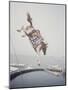 Horse with LBJ Banner Diving into the Water at Atlantic City-Art Rickerby-Mounted Premium Photographic Print