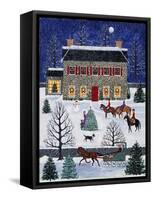 Horseback Carolers-Susan Henke Fine Art-Framed Stretched Canvas