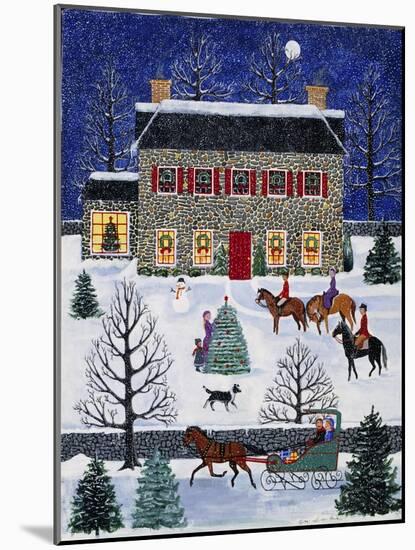 Horseback Carolers-Susan Henke Fine Art-Mounted Giclee Print