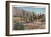 Horseback Riders Near Palm Springs-null-Framed Premium Giclee Print