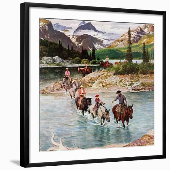 "Horseback Riding in Glacier Park," July 30, 1960-John Clymer-Framed Giclee Print