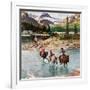 "Horseback Riding in Glacier Park," July 30, 1960-John Clymer-Framed Giclee Print