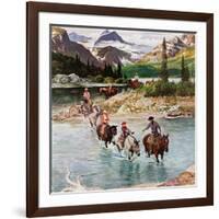 "Horseback Riding in Glacier Park," July 30, 1960-John Clymer-Framed Giclee Print