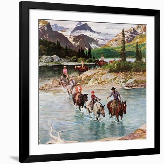 "Horseback Riding in Glacier Park," July 30, 1960-John Clymer-Framed Giclee Print