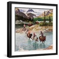 "Horseback Riding in Glacier Park," July 30, 1960-John Clymer-Framed Giclee Print