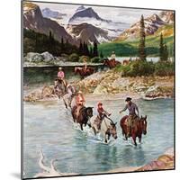 "Horseback Riding in Glacier Park," July 30, 1960-John Clymer-Mounted Giclee Print