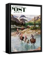 "Horseback Riding in Glacier Park," Saturday Evening Post Cover, July 30, 1960-John Clymer-Framed Stretched Canvas