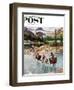 "Horseback Riding in Glacier Park," Saturday Evening Post Cover, July 30, 1960-John Clymer-Framed Giclee Print