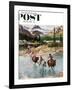 "Horseback Riding in Glacier Park," Saturday Evening Post Cover, July 30, 1960-John Clymer-Framed Giclee Print