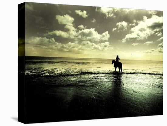 Horseback Riding in the Tide-Jan Lakey-Stretched Canvas