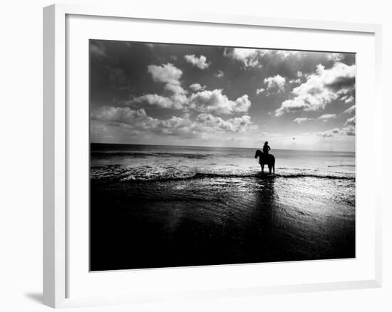 Horseback Riding in the Tide-Jan Lakey-Framed Photographic Print