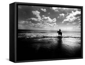 Horseback Riding in the Tide-Jan Lakey-Framed Stretched Canvas