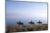 Horseback riding on the tideland, Sylt, Schleswig-Holstein, Germany-null-Mounted Art Print