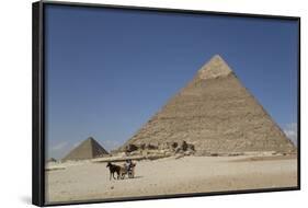 Horsecart and Pyramid of Chephren, the Giza Pyramids, Giza, Egypt, North Africa, Africa-Richard Maschmeyer-Framed Photographic Print