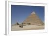 Horsecart and Pyramid of Chephren, the Giza Pyramids, Giza, Egypt, North Africa, Africa-Richard Maschmeyer-Framed Photographic Print