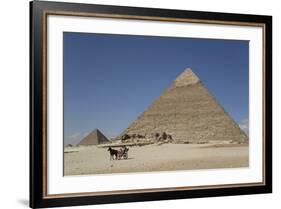 Horsecart and Pyramid of Chephren, the Giza Pyramids, Giza, Egypt, North Africa, Africa-Richard Maschmeyer-Framed Photographic Print