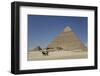 Horsecart and Pyramid of Chephren, the Giza Pyramids, Giza, Egypt, North Africa, Africa-Richard Maschmeyer-Framed Photographic Print